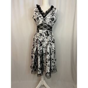 AMAN Women’s Sleeveless Dress, Size S, Empire, V-Neck, Laces Whimsigoth Retro